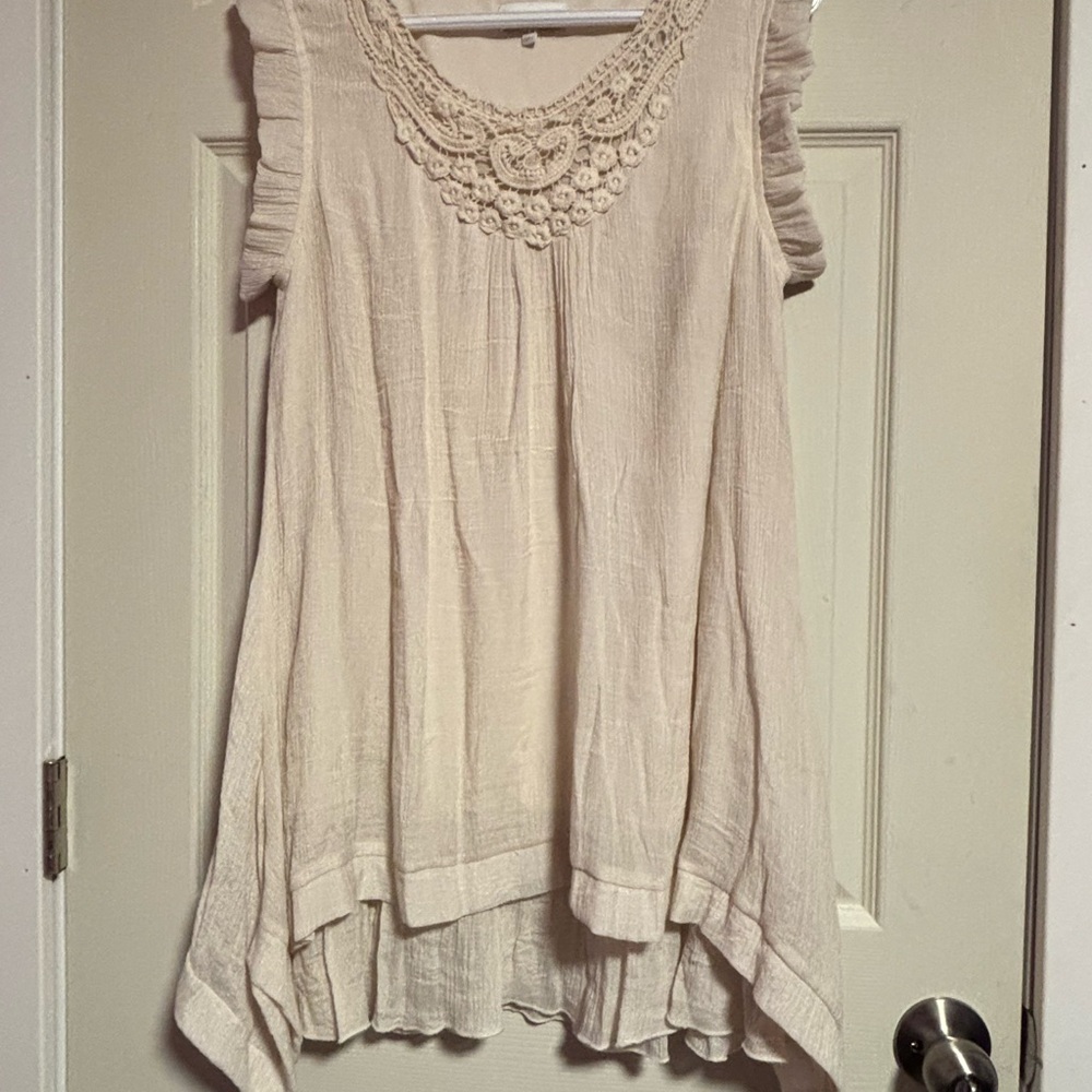 APRICOT Cream Tunic with Lace Detail
